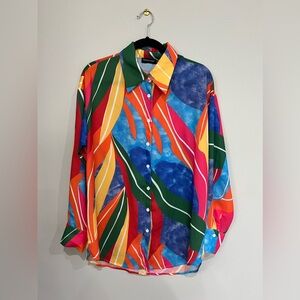 Women’s Abstract Button Down Blouse